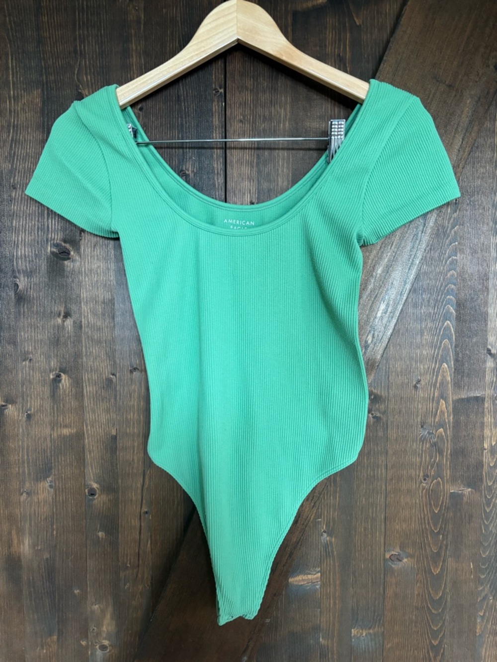 American Eagle Ribbed Bodysuit Scoop Neck